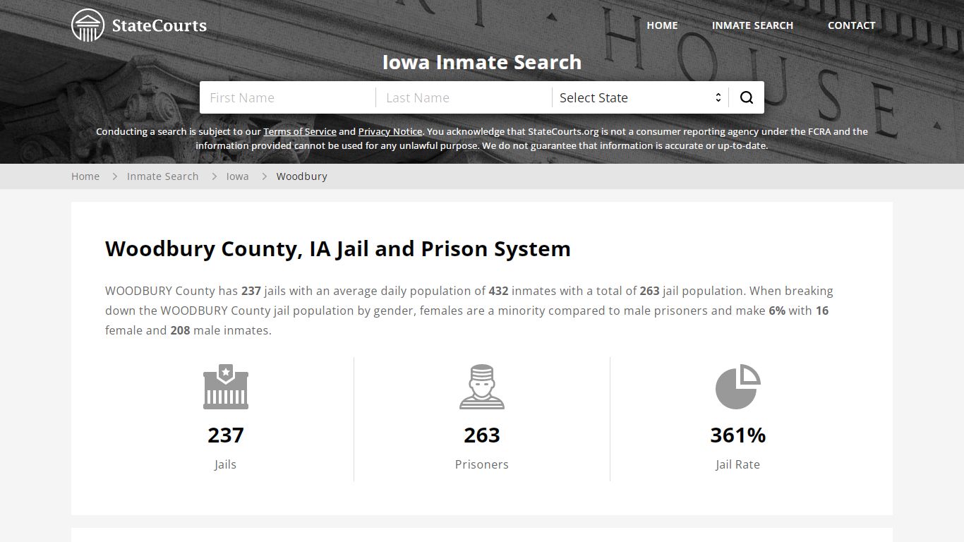 Woodbury County, IA Inmate Search - StateCourts